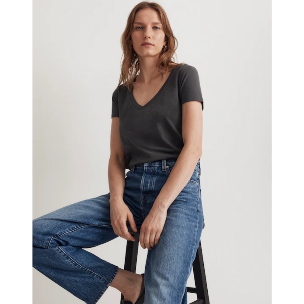 NWT Madewell Slub Boxy-Crop Tee Size XXS